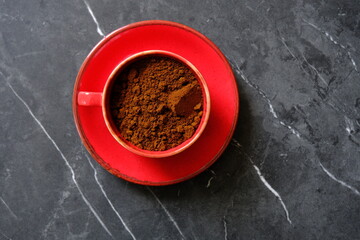 coffee powder in coffee cup