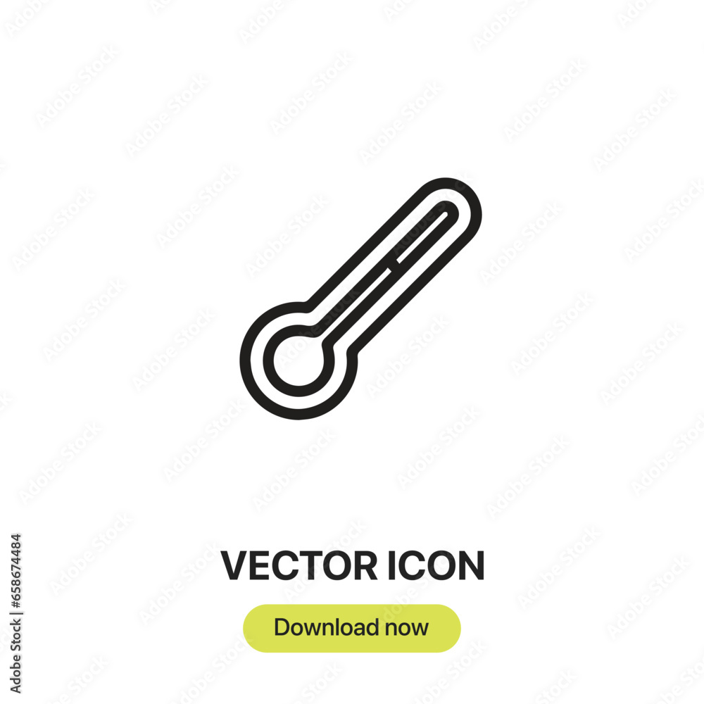 Poster thermometer icon vector. linear-style sign for mobile concept and web design. thermometer symbol ill
