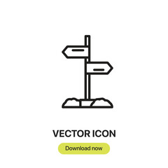 Signage icon vector. Linear-style sign for mobile concept and web design. Signage symbol illustration. Pixel vector graphics - Vector.	