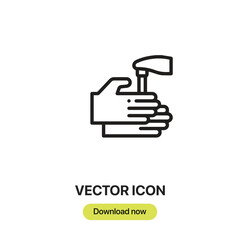 Water Tap icon vector. Linear-style sign for mobile concept and web design. Water Tap symbol illustration. Pixel vector graphics - Vector.	