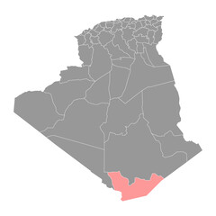 In Guezzam province map, administrative division of Algeria.