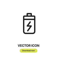 Battery icon vector. Linear-style sign for mobile concept and web design. Battery symbol illustration. Pixel vector graphics - Vector.	