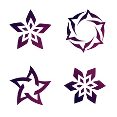 Obraz premium Four abstract shapes in a star shape