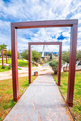 Podgorica Millenium and Moscow bridges over Moraca river view