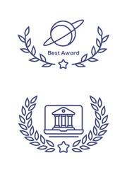 Outline image of awards badges