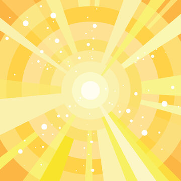 Abstract yellow geometric background with sunshine and rays