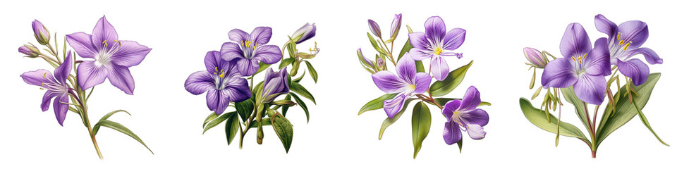 Tradescantia Flower Hyperrealistic Highly Detailed Isolated On Transparent Background PNG File