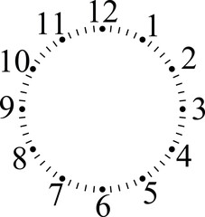 Clock Face SVG Cut File for Cricut and Silhouette, EPS ,Vector, PNG , JPEG , Zip Folder