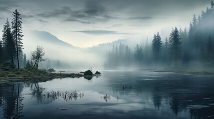 Obraz na płótnie Canvas Lake in the Mist