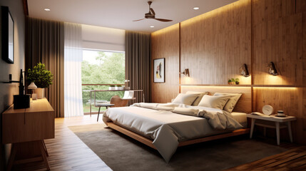 guest room Nordic style teak wood global lighting 
