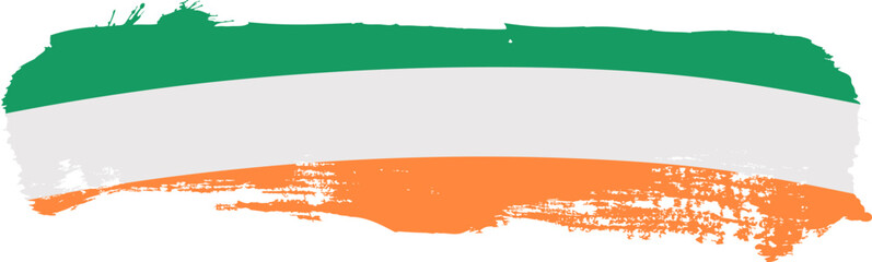 ireland flag brush element, vector illustration isolated on a white - obrazy, fototapety, plakaty