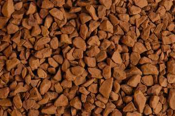 Freeze dried coffee background closeup on macro photograph.