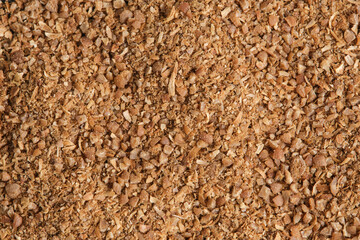 Spices ground coriander. Closeup on macro photography.