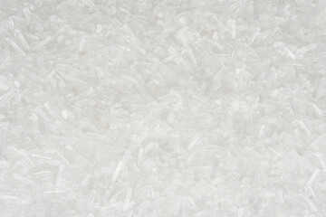 Abstract macro background of white salt crystals.