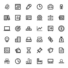 Set of office and Workplace web icons in line style. business, work, support, collection vector illustration