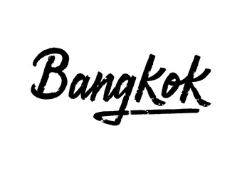 Bangkok hand lettering on white background - 658682209