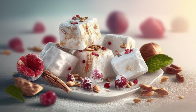 Photo of Turkish delight lokum with nuts