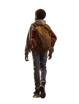 recommend clip art: young fashionable African american teen boy. skinny and tall. brown leather backpack. jean pants. hoodie jacket. winter outfit.