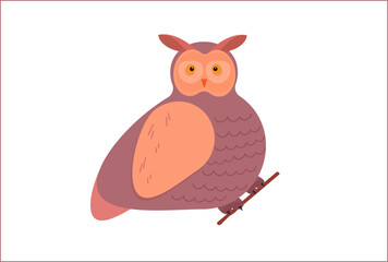 Owl bird in flat design