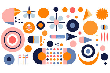 pattern of colorful geometric abstract shapes, colorful contemporary vector circle background