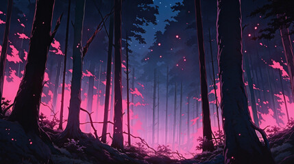 Sinister Serenity: Anime-style Scene of a Ghostly Enclave, Generative AI
