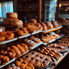  a bakery full of pastries 
