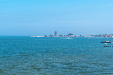 The Ancient Architecture Skyline of Eight Immortals Crossing the Sea, Penglai, Shandong, China