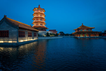Shining Pagoda, Yingxian Pavilion, Penglai, Yantai, China