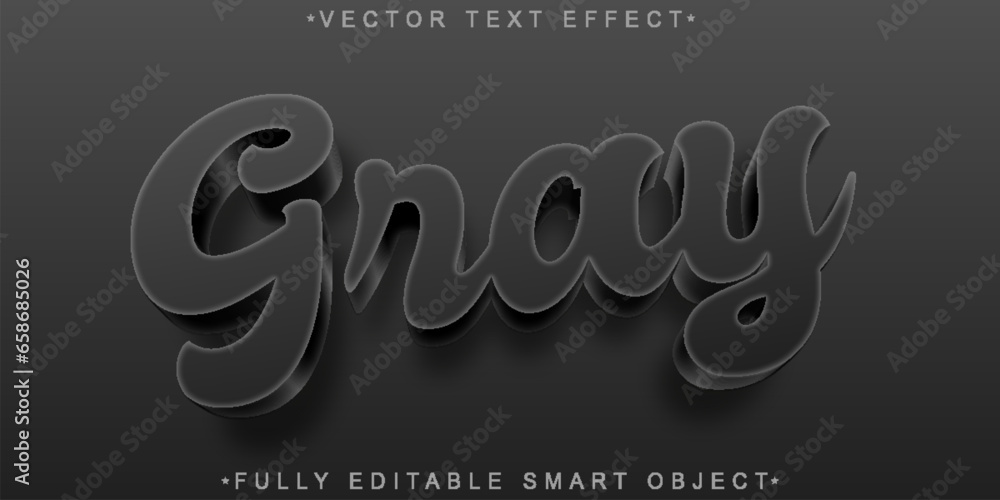Poster gray vector fully editable smart object text effect