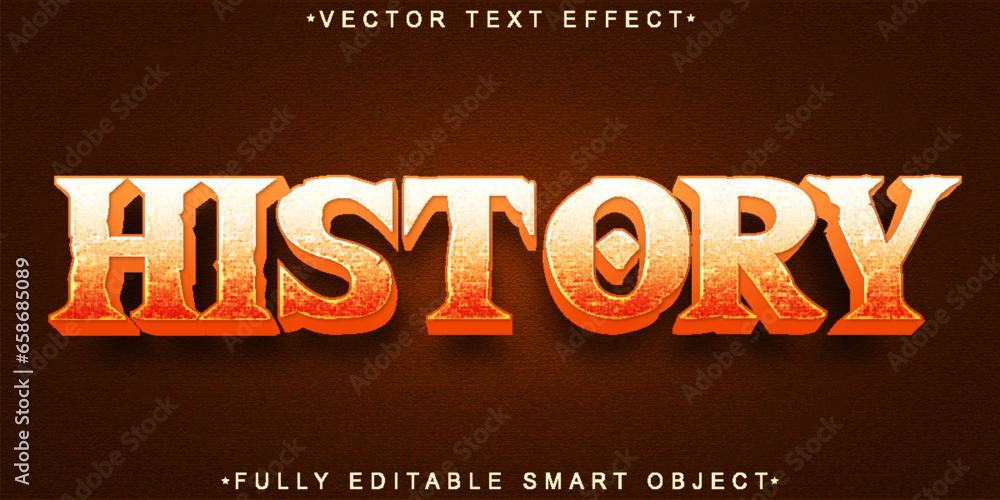 Poster oldest history vector fully editable smart object text effect