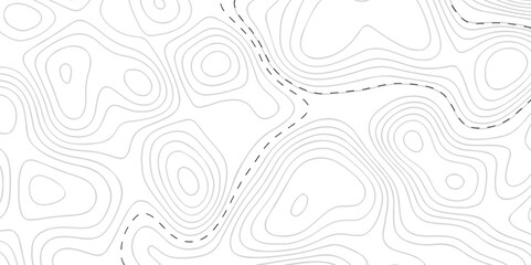 Topographic map background geographic line map with seamless ornament design. The black on white contours vector topography stylized height of the lines map.