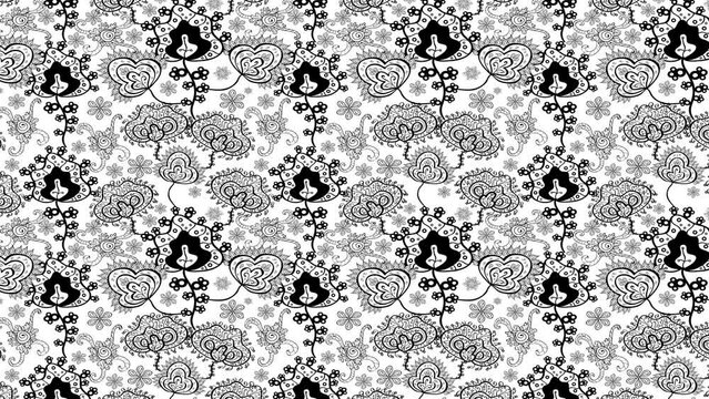 Motion footage background with colorful elements. Flowers. Vintage. Flag style. Video. Template.