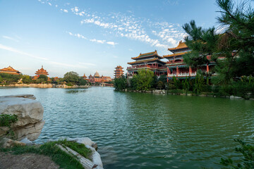 Palace on Lake, Beautiful Penglai San Xian Mountain, Shandong, China