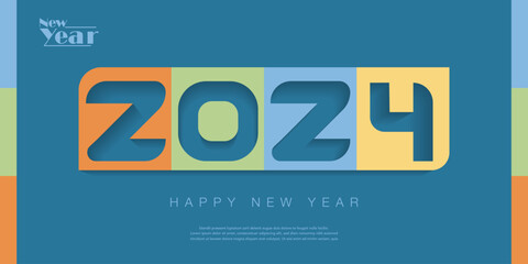 2024 new year with unique number design. Greeting concept for 2024 new year celebration