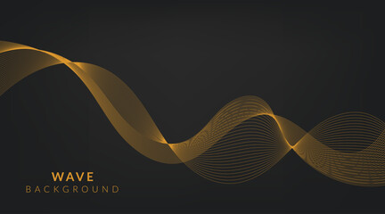 Abstract vector background with golden luxury wavy lines