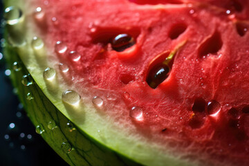 close up of watermelon on green