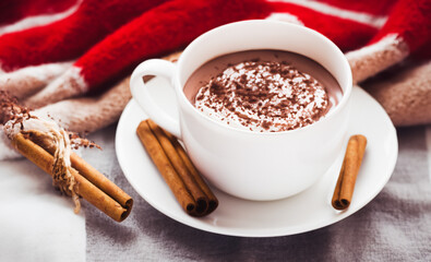 Cup of Hot Chocolate in Cozy Setting