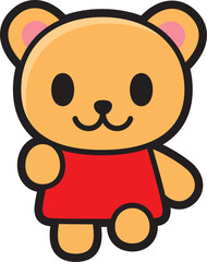 Fototapeta premium 熊キャラクター 歩くモーション 左足