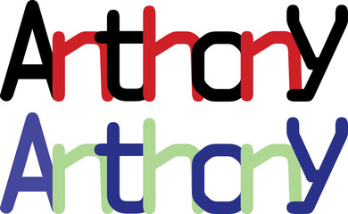 Anthony &eacute;crit en multicolore.