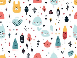 cute doodle seamless pattern