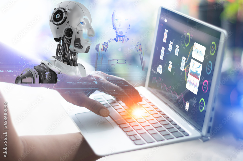 Poster the ai chatbot concept is unique in that it can interact as naturally as a real human. industry inno