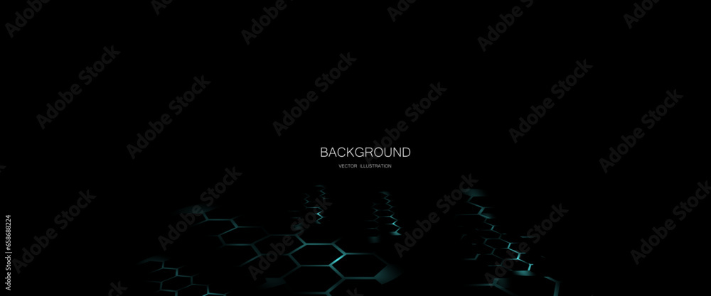 Poster technology hexagonal glowing light abstract background