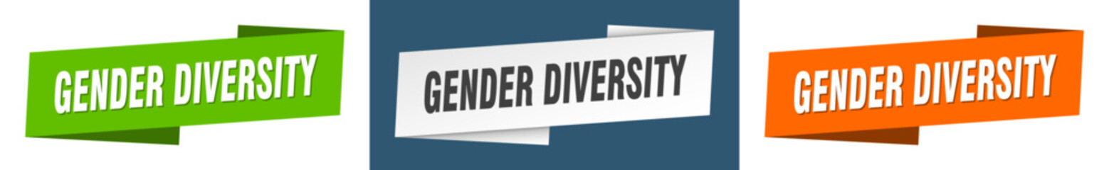 gender diversity banner. gender diversity ribbon label sign set