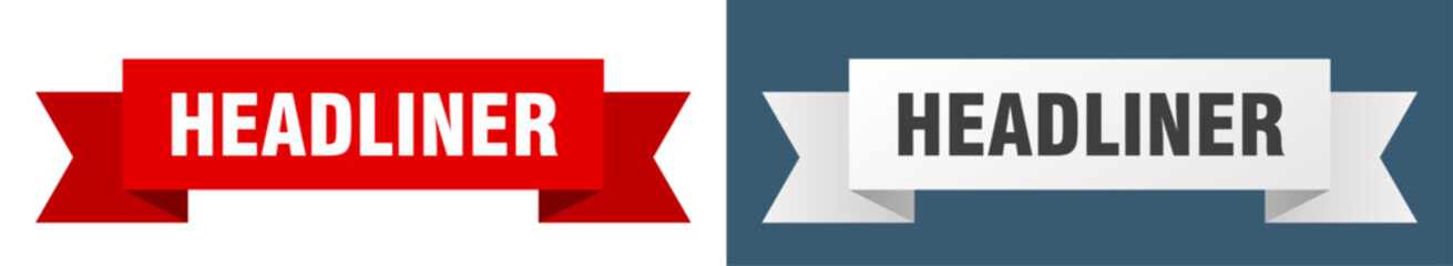 headliner ribbon. headliner isolated paper sign. banner