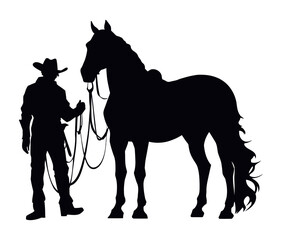 cowboy silhouette in horse