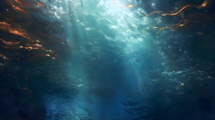 Fototapeta na wymiar the deep blue ocean