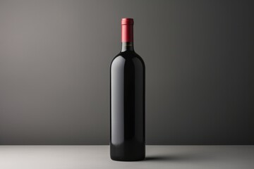 Wine bottle, isolated, mockup ready, unbranded, reflective surface, sleek, clean