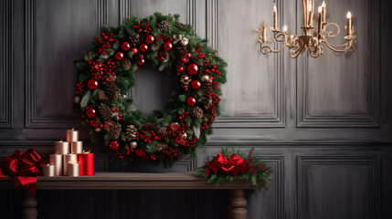 christmas wreath on the door