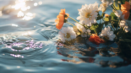 flowers in water