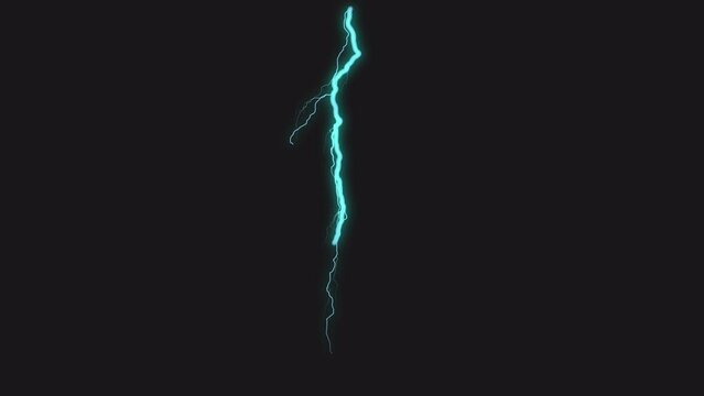 Abstract loop motion background animation blue electric lightning sparks with glowing magic light on black Background for screen project overlay. Isolated with alpha channel Quicktime Prores 444 encod